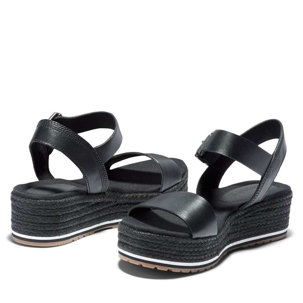 Timberland Womens Sandals Santorini Sun Ankle Strap - Black - India FA3961284